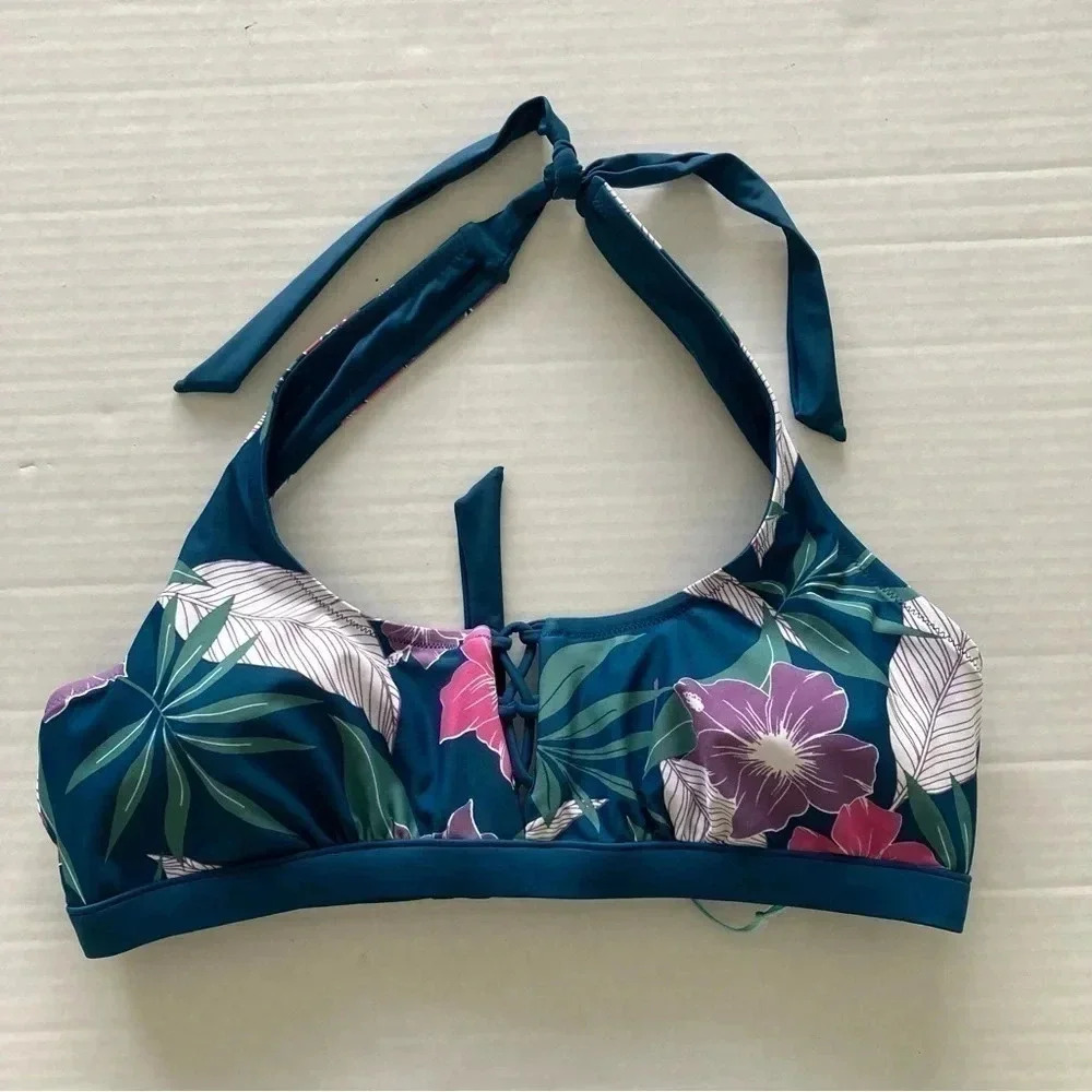 🌴Kona Sol Women Small Size XL Turquoise Floral Multi-Colored Bra🌴
